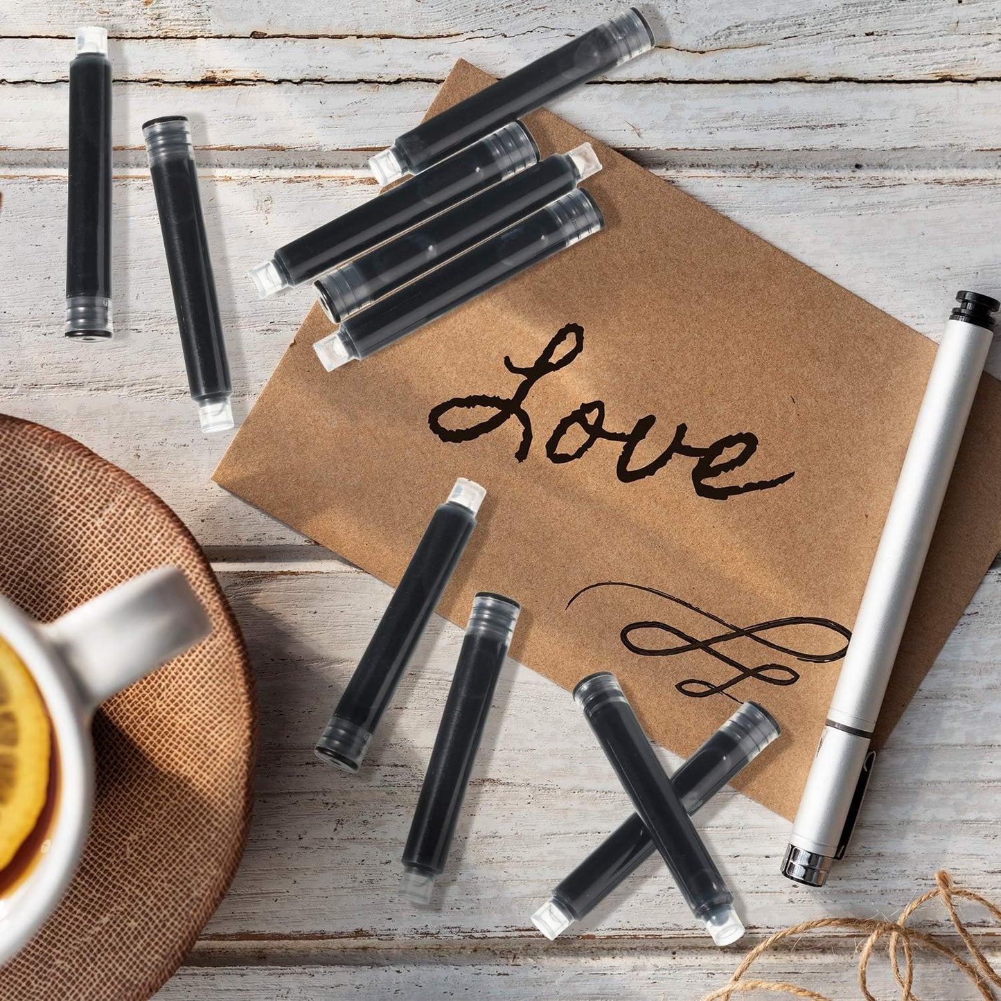 Outus 120 Pcs 3.4 mm Fountain Pen Ink Cartridges Fountain Pen Refills