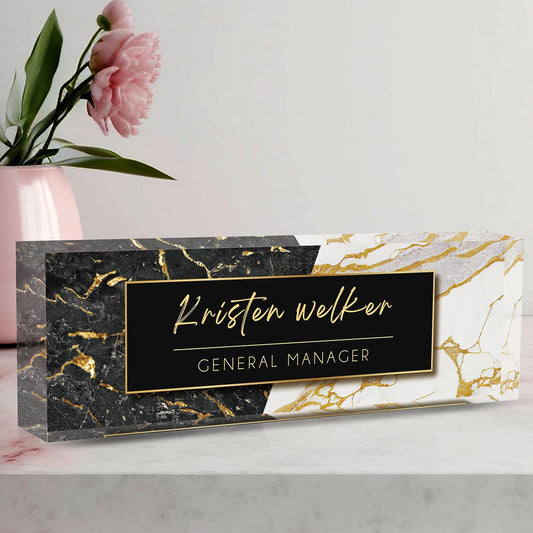 Name Plate for Desk, Desk Name Plate Personalized Acrylic Office Desk Decor for Women and Men, Employee Appreciation Gifts Custom Office Gifts for Boss, Manager, Teacher, Nurse, Doctor, Lawyer