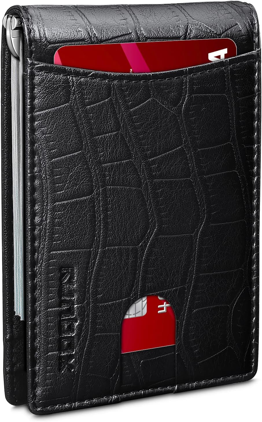 Slim Wallet for Men Genuine Leather RFID Blocking Bifold Minimalist Front Pocket Mens Wallet with Money Clip Thin Gift Box