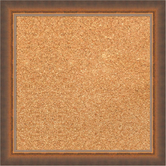 Amanti Art Natural Cork Board for Wall, 14x14 Vision Board with Bronze Frame, X-Small Corkboard Office Decor for Home Organization, Modern Corkboard Pinboard to Display Items for Home Organization in