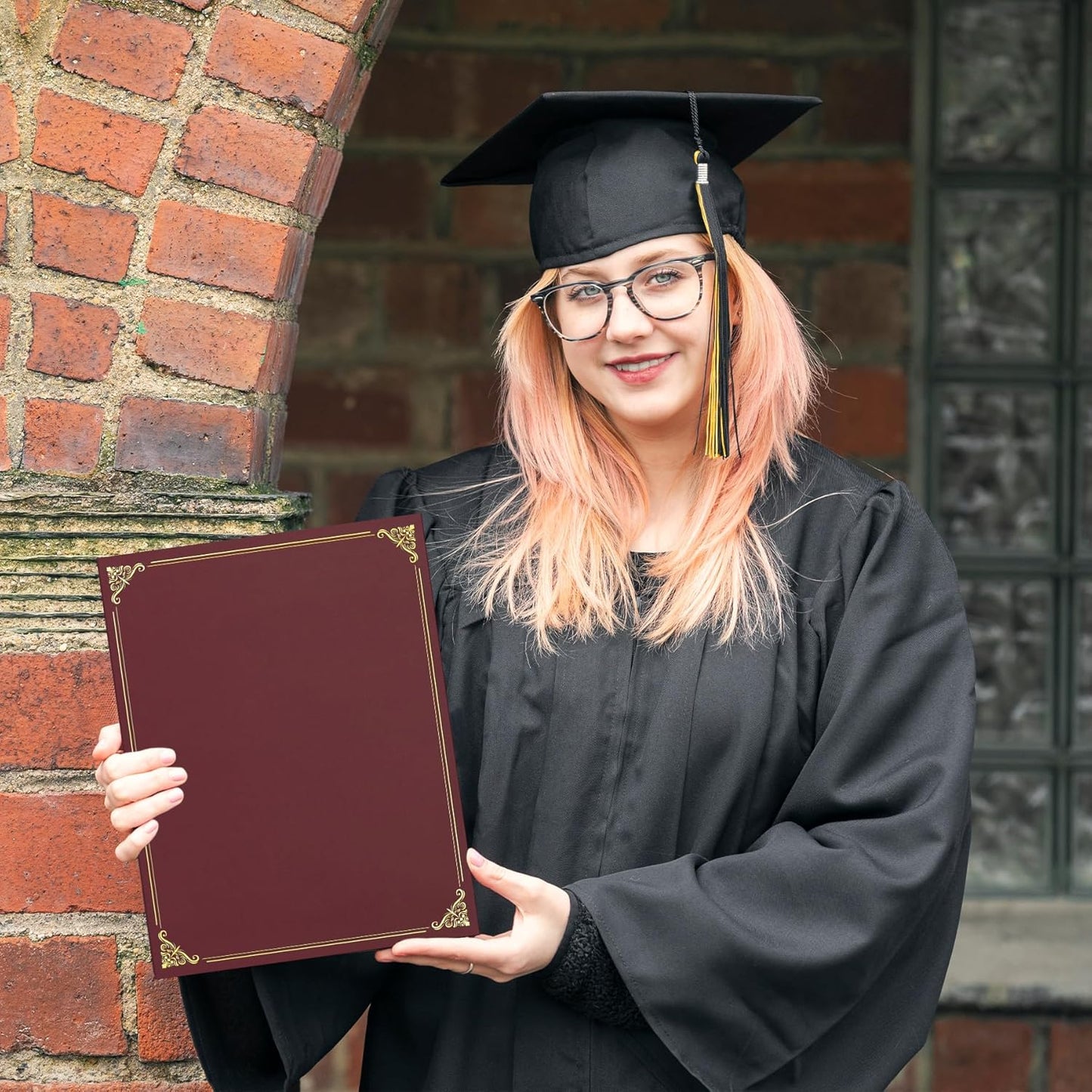 Ndsox 30 Packs Burgundy Certificate Holders, Graduation Diploma Holders, 350GSM, Diploma Covers with Gold Foil Border for Letter Size 8.5" x 11" Award Certificate Paper, Cardstocks and Documents