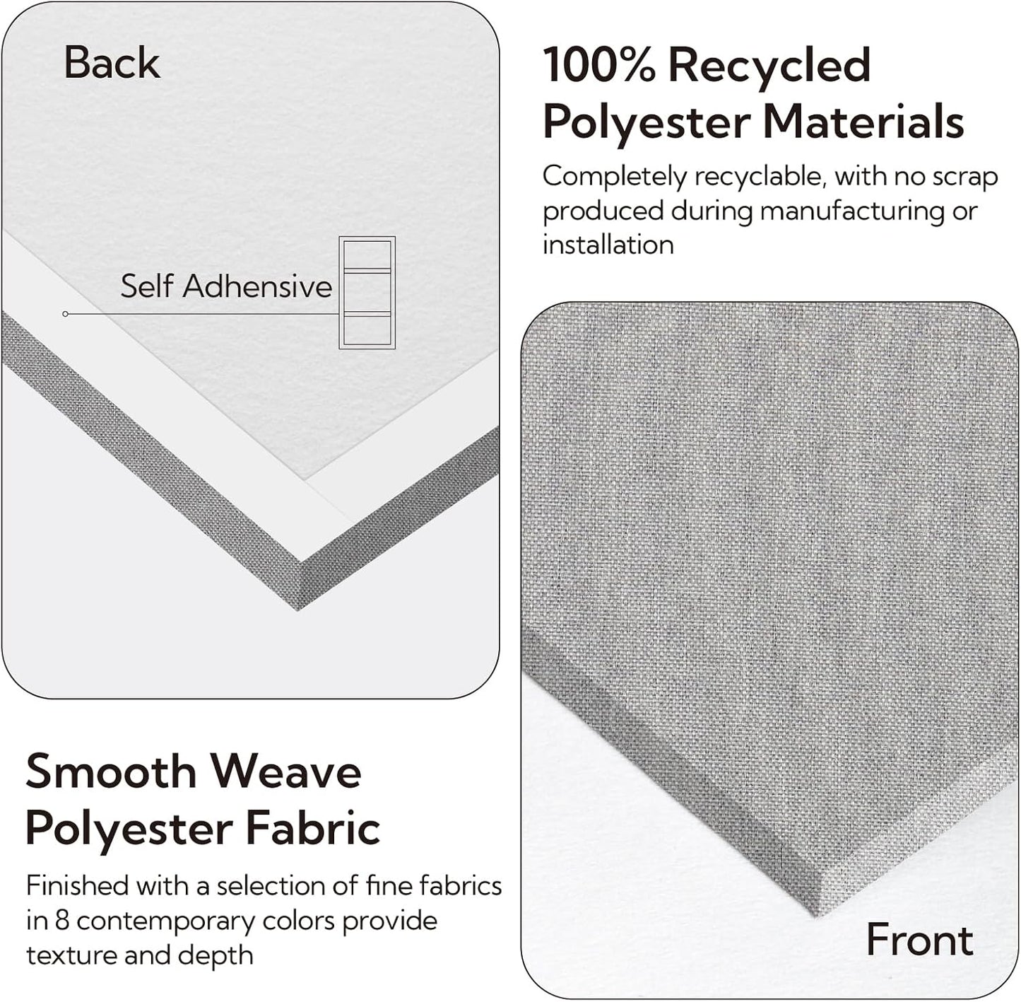 Olanglab Acoustic Panels 2 Pack, 48''x24'' Large Sound Panels, Fabric Wrapped Sound Proof Foam Panels for Walls, Sound Absorbing Panels for Recording Studio Acoustical Treatments (Light Gray)