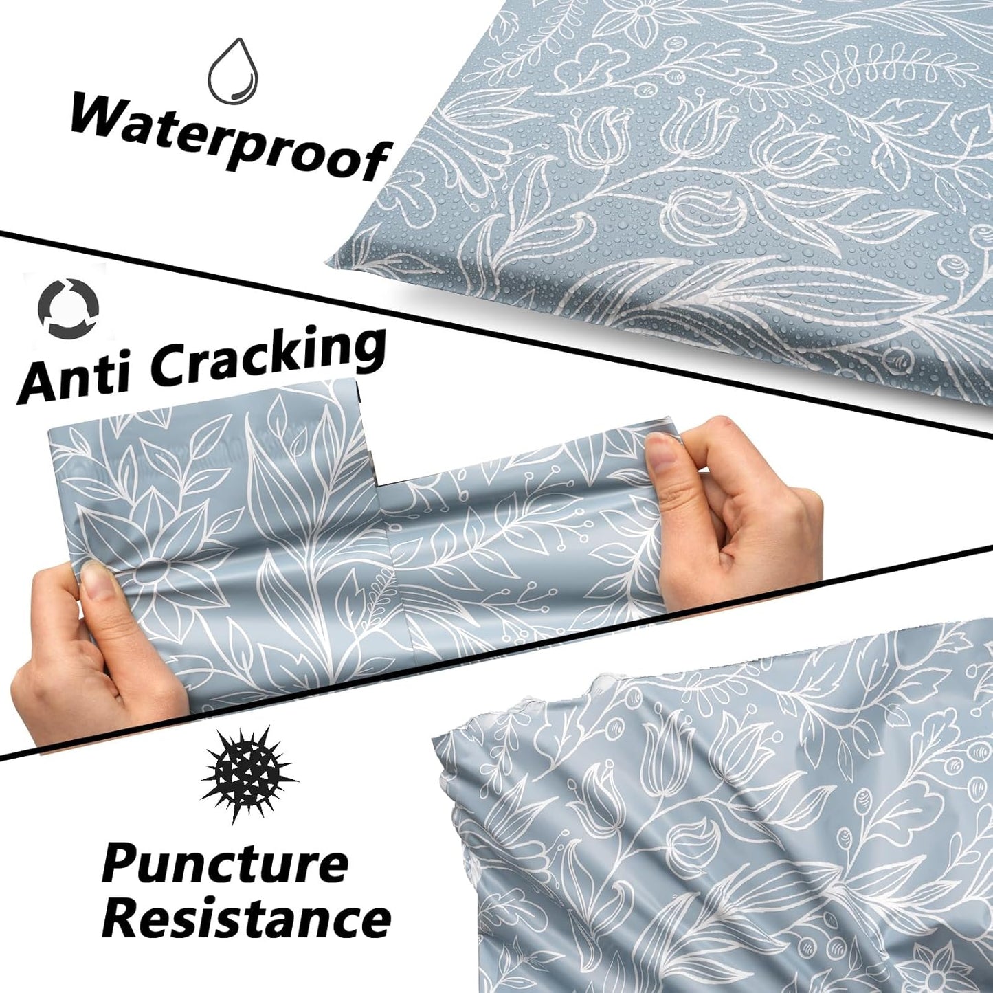 Poly Mailers 12x15.5 Inch 50 Pcs - Wheat Sheaf printed Shipping Bags, 2.4mil Thickness, Waterproof and Tear Resistant Mailing Envelopes, Self-Sealing Packaging Bags for Small Business