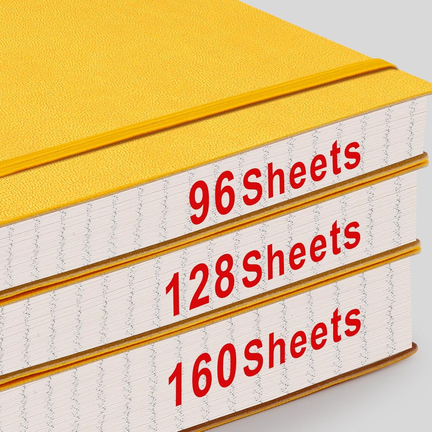 AHGXG Graph Paper Notebook - Grid Paper Notebook Large A4 8.5''×11'', 320 Pages Thick Journal, 100gsm Thick Graph Paper, Leather Softcover, Inner Pocket - Yellow