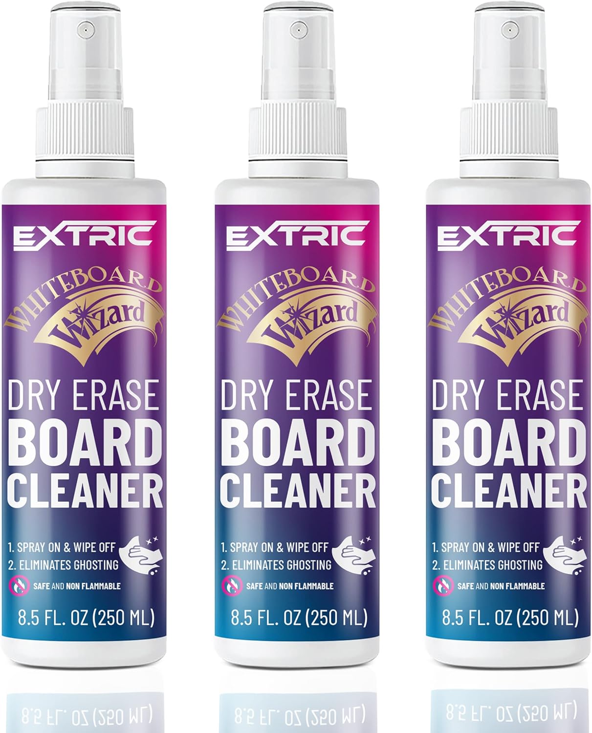 EXTRIC Whiteboard Cleaner 8.5 oz Dry Erase Board Cleaner, White Board Cleaning Spray 3 Pack Dry Erase Spray