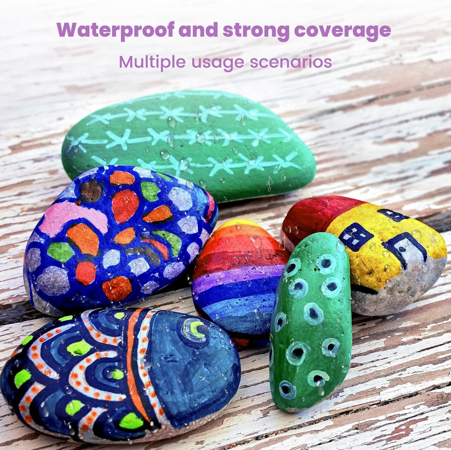 Acrylic Paint Markers 16 Colors 8 PCS Dual Tip Acrylic Markers for Adult Coloring Books No Bleeding Ideal for Glass,Ceramic,Wood,Canvas,Stone,Fabric, Rock Painting, Art Supplies