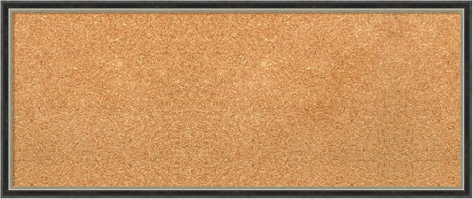 Amanti Art Natural Cork Board for Wall, 13x31 Vision Board with Black Wood Frame, Medium Corkboard Office Decor for Home Organization, Modern Contemporary Corkboard Pinboard to display items for home