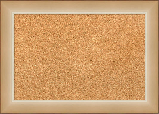 Amanti Art Natural Cork Board for Wall, 15x21 Vision Board with Gold Frame, Small Corkboard Office Decor for Home Organization, Modern Corkboard Pinboard to Display Items for Home Organization in