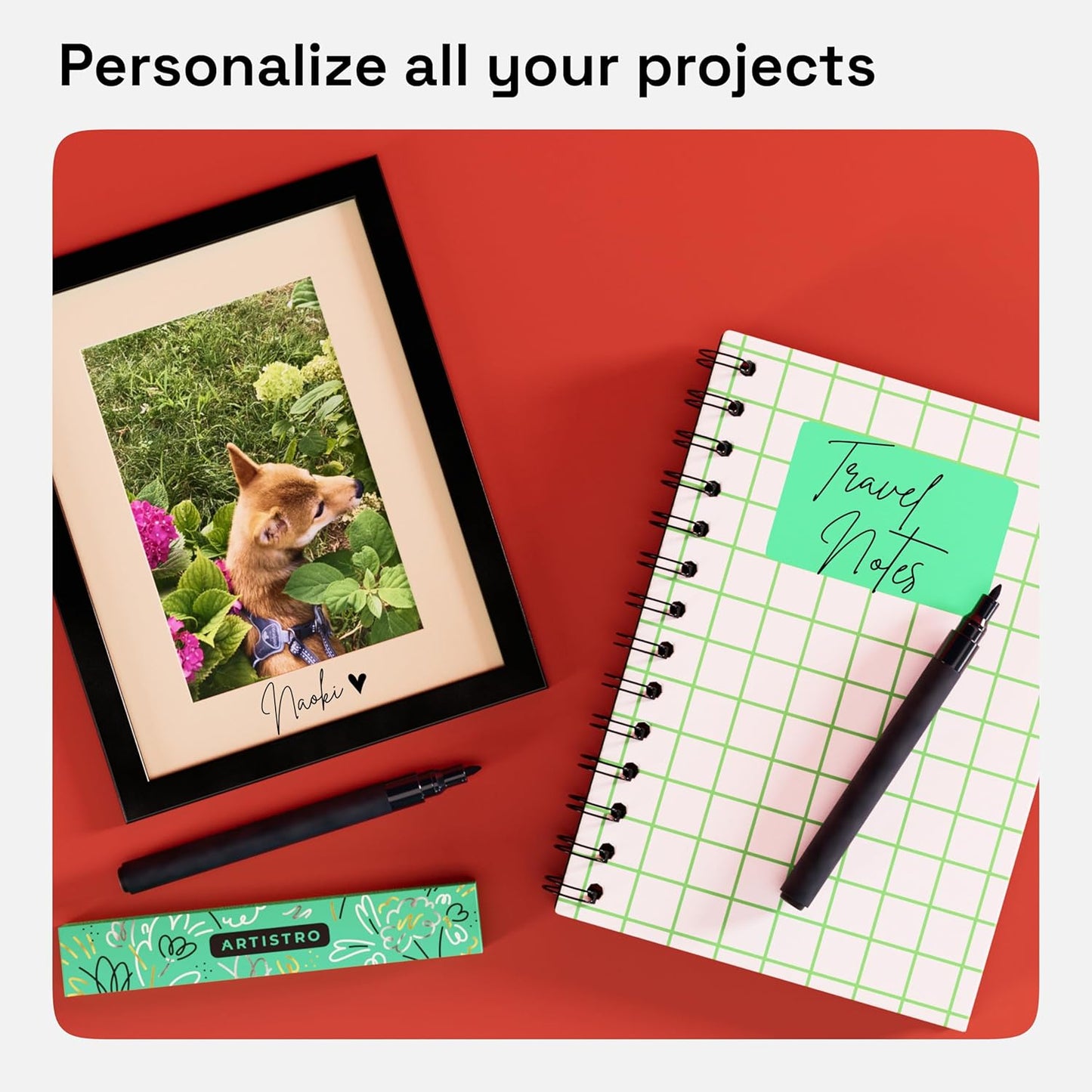 ARTISTRO 2 Black Acrylic Paint Markers - 0.7mm Extra Fine-Tip Paint Pens - Perfect for Crafting, Art Projects, & More