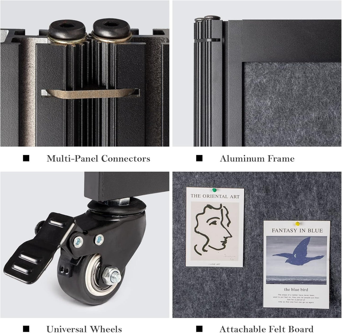 Room Partition,Office Divider,Portable Commercial Screen Dividers,Privacy Partition Separator,Classroom School Dividers, 12'7"L* 6'7"H,6 Panel,Grey