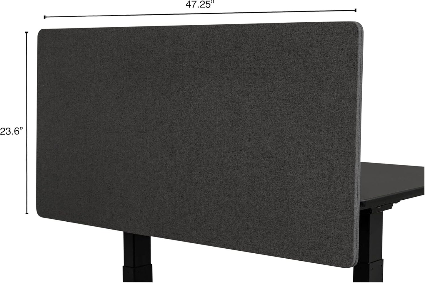 Stand Up Desk Store ReFocus Clamp-on Acoustic Desk Divider Privacy Panel That Reduces Noise and Visual Distractions (Ash Gray, 47.25" x 23.6")