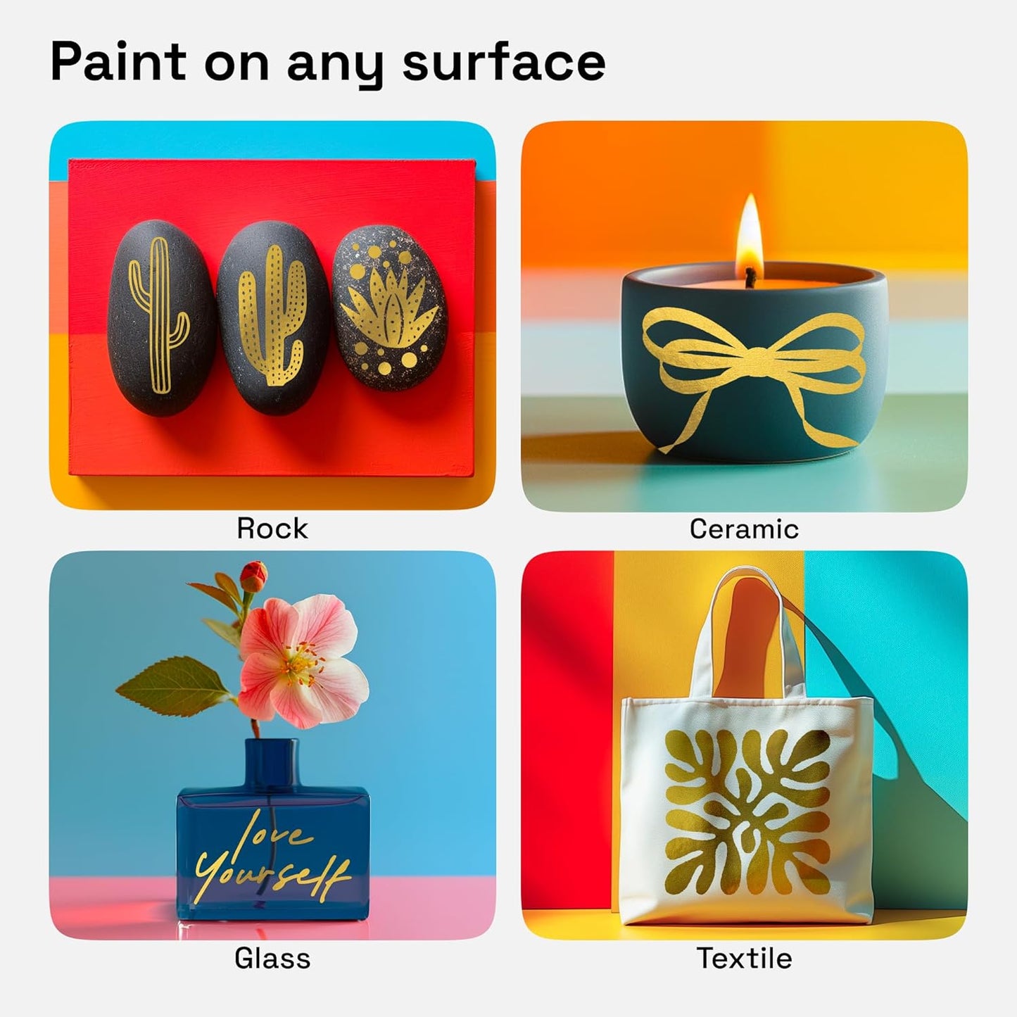 ARTISTRO 2 Gold Dual-Tip Acrylic Paint Pens - Multisurface Markers for Fabric, Plastic, & More, 5mm Dot + 1mm Fine Tips