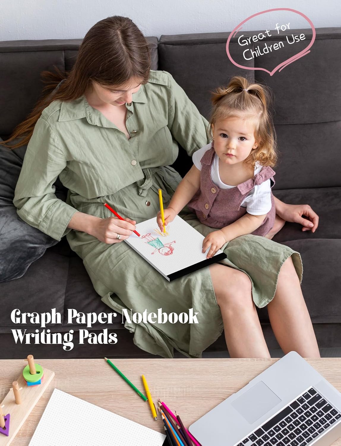 Dot Grid Pads 8.5" x 11", 6 Pack, Dotted Grid Journal Paper 8 1/2 x 11, Easy Tear-off Dotted Notebook, 5x5 Dotted Grid Notebook, 1/5" Dots Notepads 8.5 x 11, Dotted Journal Paper Pads, 30 Sheets/Pad