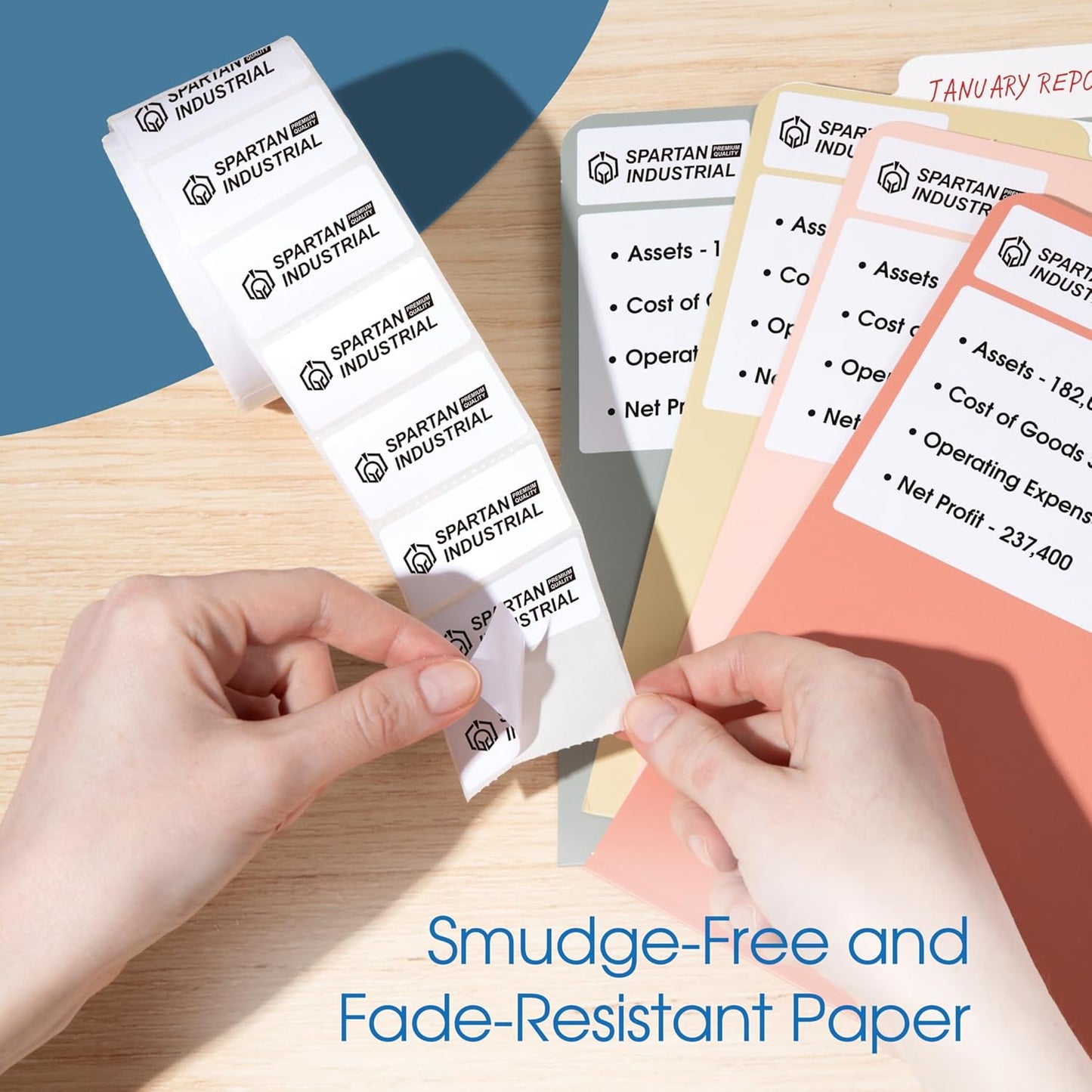 Spartan Industrial - 4" X 3" Direct Thermal Shipping, Postage, Mail Labels Compatible with Rollo, Zebra, and Other Desktop Label Printers (10 Rolls, 500/Roll)