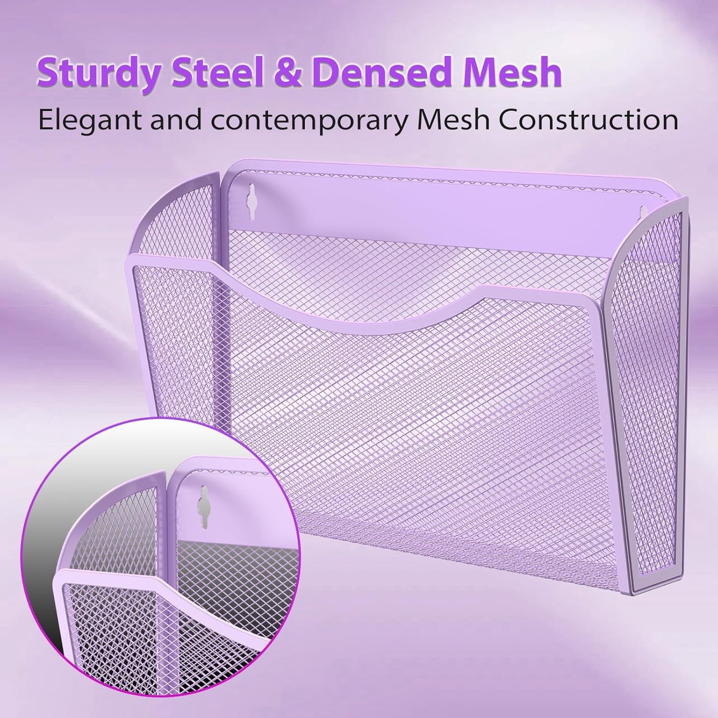 Wall File Organizer,Hanging Wall Mounted File Folder Binder Holder Mail Organizer for Office,Home and School Supplies