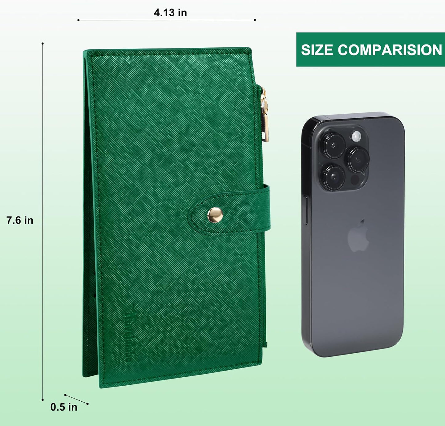 Travelambo RFID Wallet Women Large Size Bifold Multi Card Wallet Case with Zipper Pocke Credit Card Holder for Women