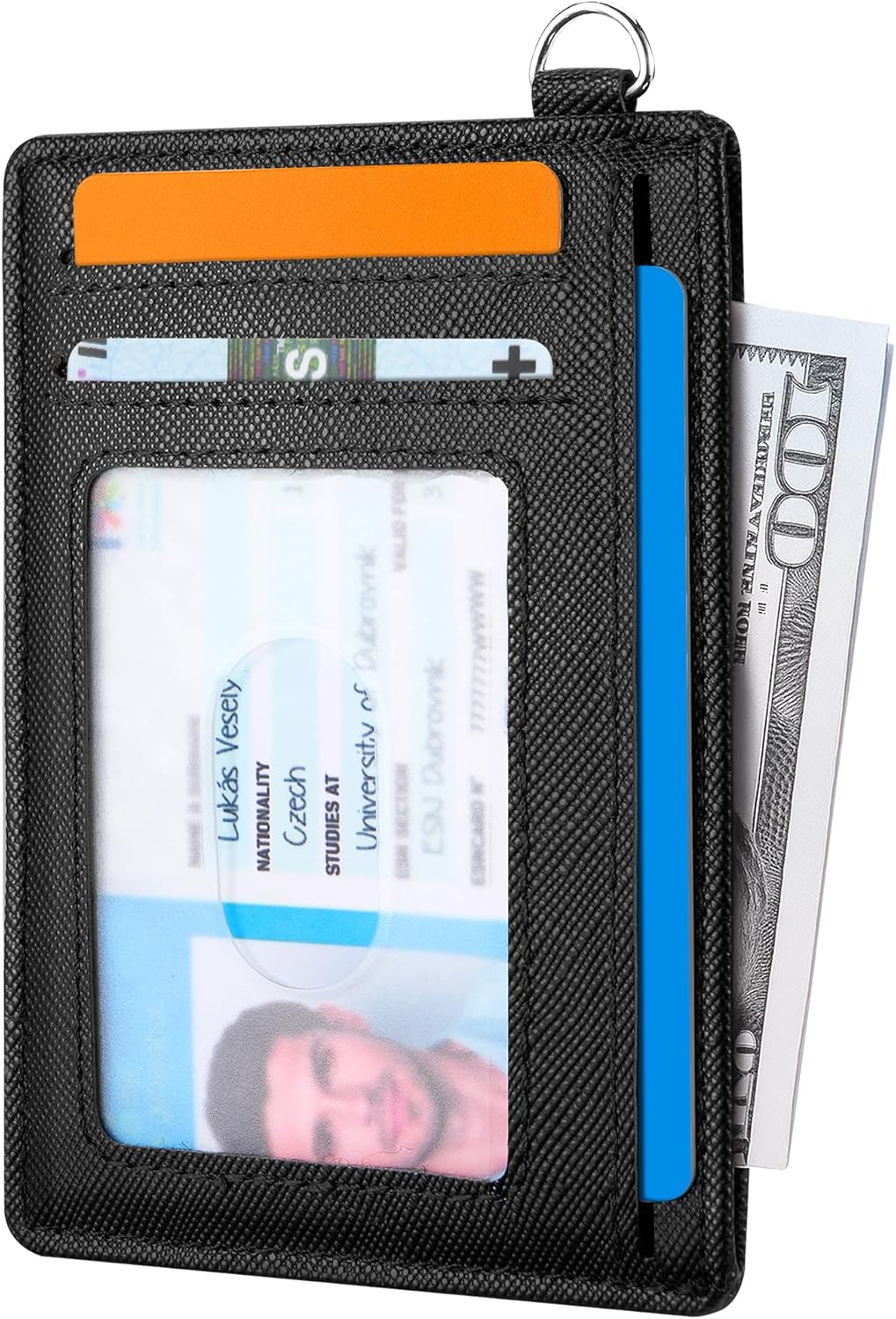 Mayski Slim Wallet, Credit Card Holder for Women, Minimalist Front Pocket RFID Blocking Card Cases, Small Wallet Women Men(Cross Black)