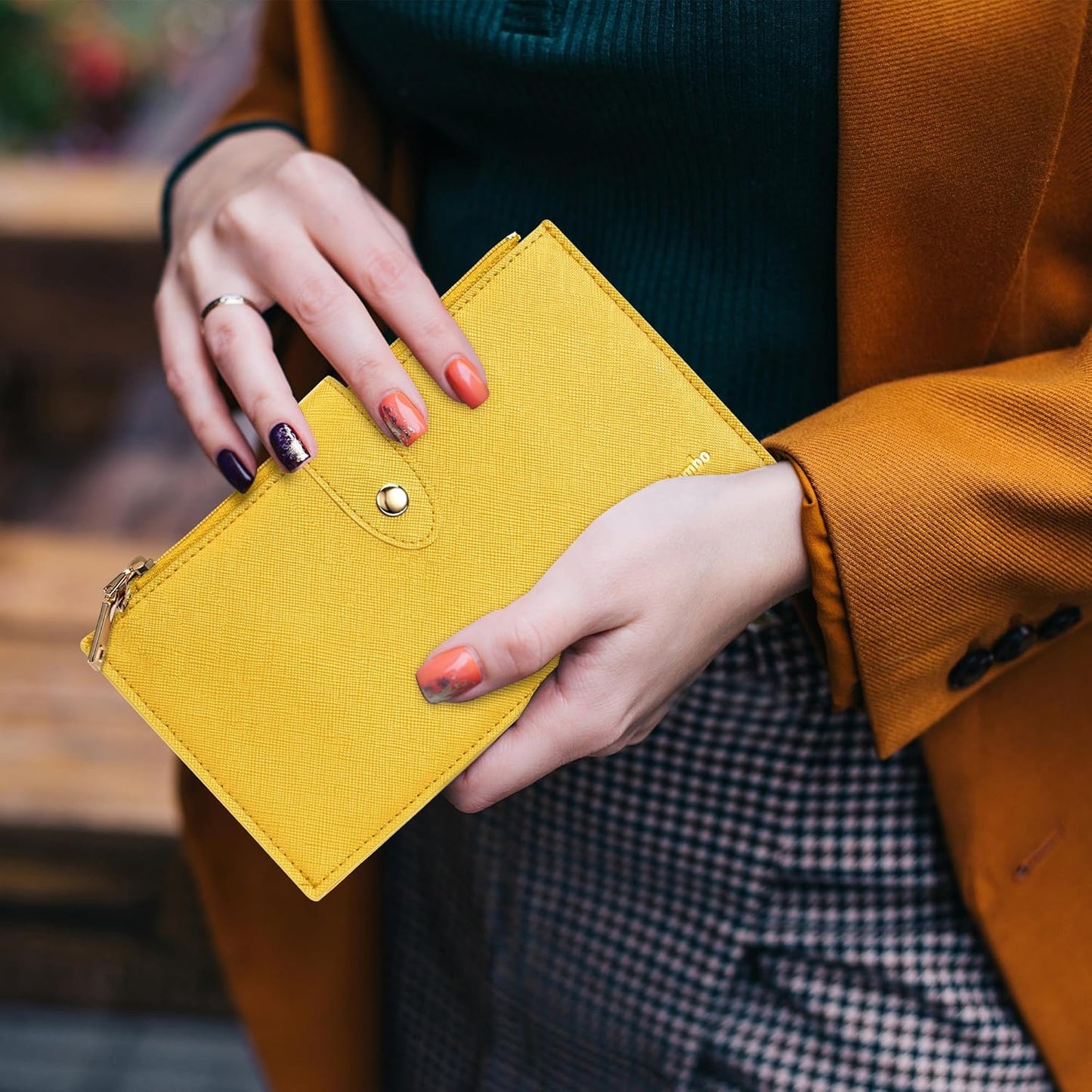 Travelambo RFID Wallet Women Large Size Bifold Multi Card Wallet Case with Zipper Pocke Credit Card Holder for Women