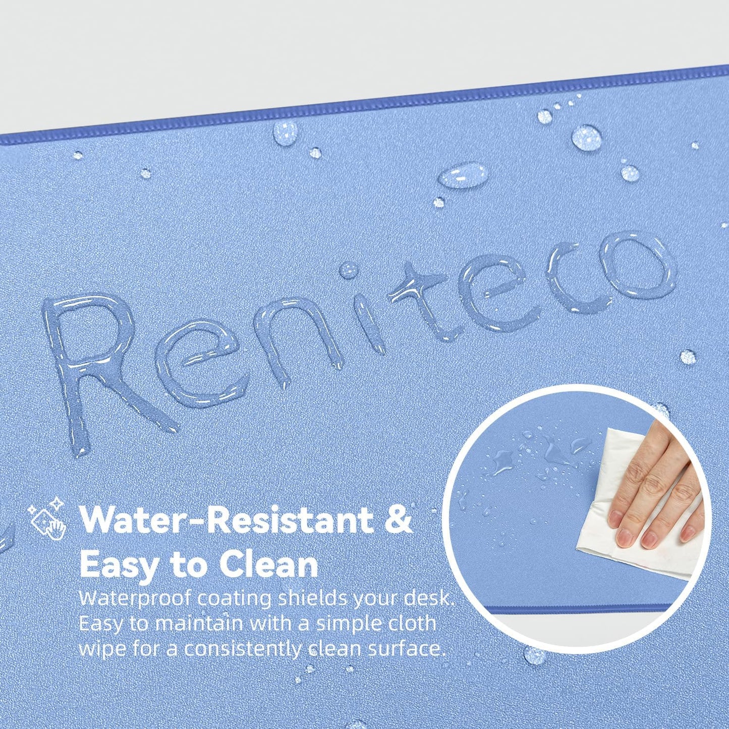 Waterproof Large Gaming Mouse Pad with Durable Stitched Edges, Non-Slip Rubber Base, Grainy Jacquard Mouse Mat Desk Pad for Home Office Gaming, 31.5"x11.8"x0.12", Blue