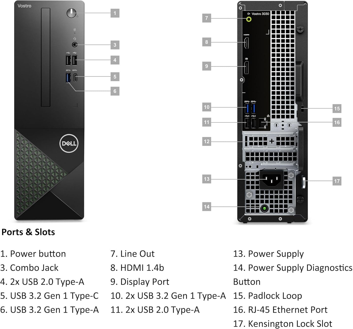 Dell Small Desktop Computer for Home & Business - 3030s SFF Desktop PC, Intel Core i5-14400 (Beat i7-13620H), 32GB DDR5 RAM, 1TB PCIe SSD, WiFi 6, Bluetooth, KB and Mouse, Windows 11 Pro