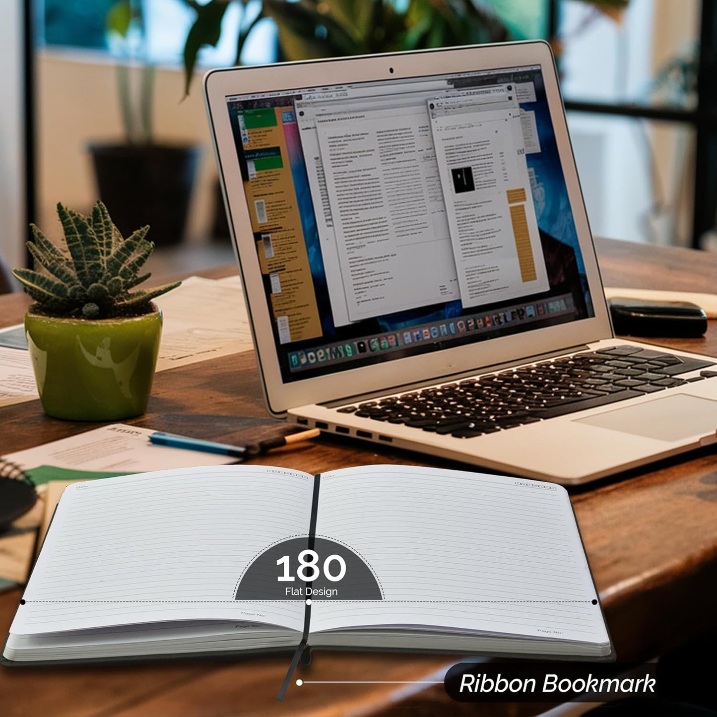 Nextnoid Lined Leather Journal for Men - 120 GSM Thick Paper - 160 Pages - A5 Hardcover Notebook for Work - Ideal for Writing, Journaling, and Note-Taking (Black)