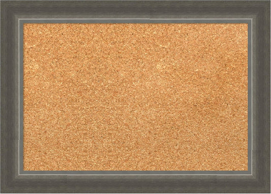Amanti Art Natural Cork Board for Wall, 15x21 Vision Board with Silver Wood Frame, Small Corkboard Office Decor for Home Organization, Casual Corkboard Pinboard to Display Items for Home Organization