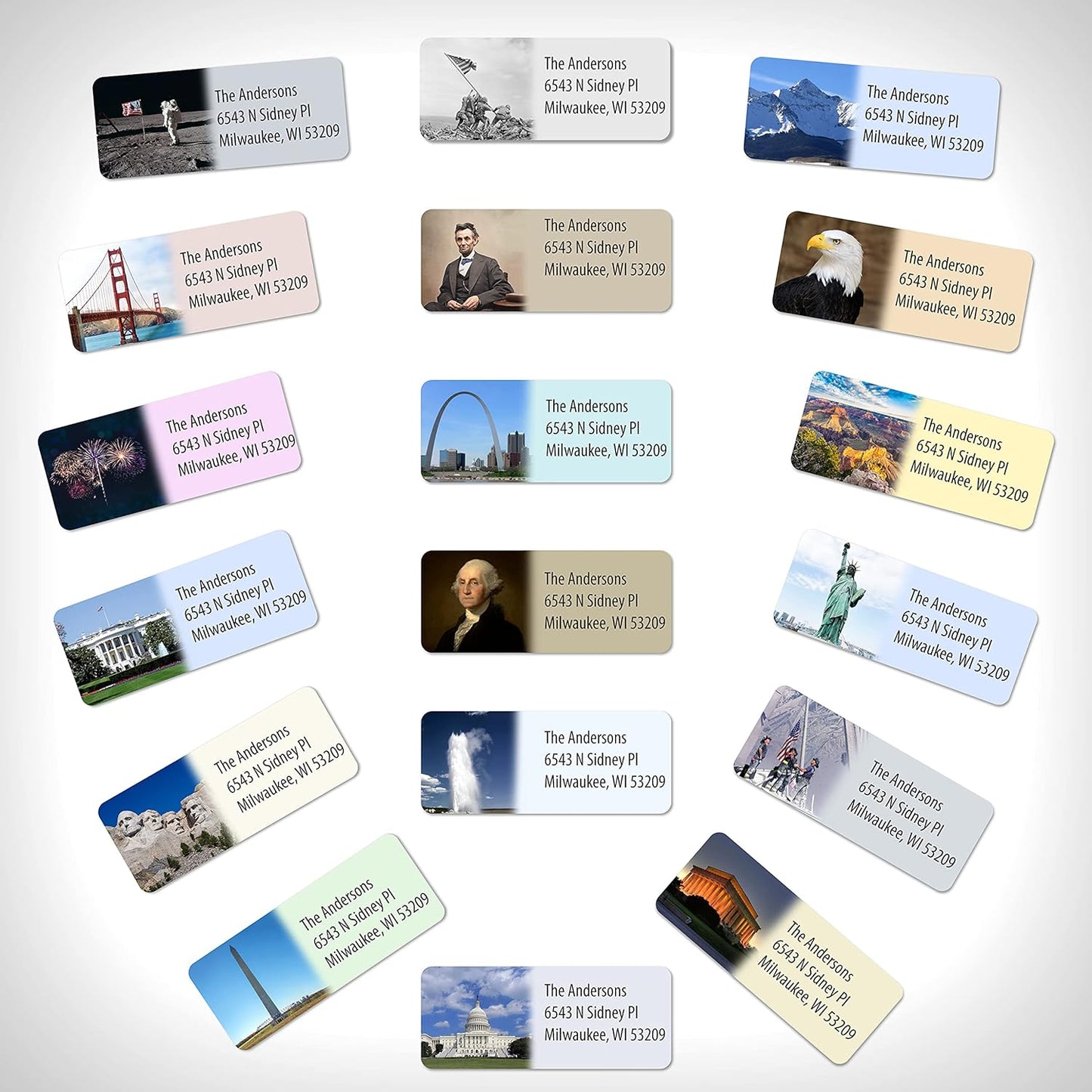 Customized Personalized Address Labels - Made in The USA by Kenco (500 Labels, All American)