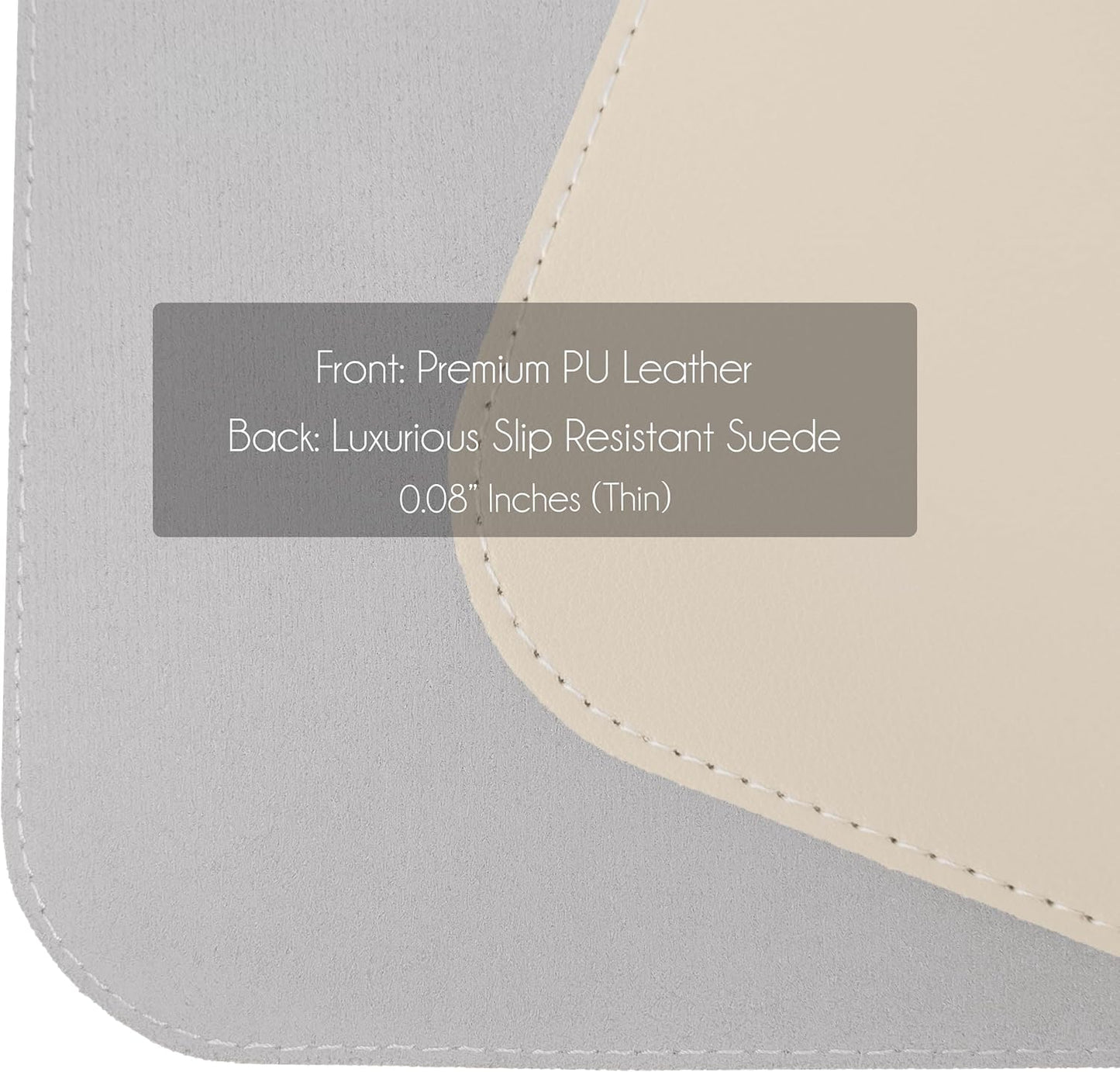 Vine Creations Leather Desk Mat Large 36" x 20", Desk Protector Mat, PU Leather Desk Pad, Non-Slip Large Mouse Pad, Desk Blotter, Desk Pads on Top of Desks, Home Office Desk Matt for Desktop (Beige)