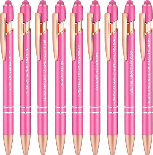 Dog Mom Gifts for Women Ballpoint Pens with Stylus Tip Gifts for Dog Lovers Women Vet Tech People Pens A Snarky Gag