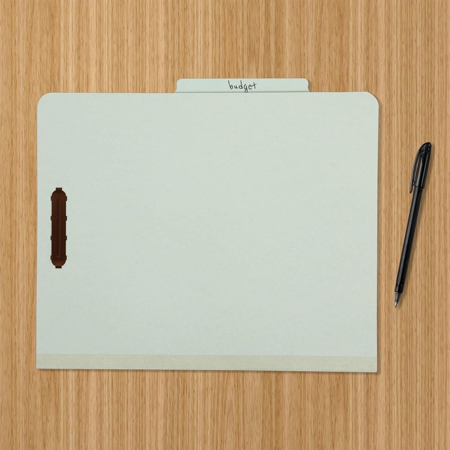 Amazon Basics Classification Folder- 100% Recycled, 1 Divider, 2-Inch Embedded, 12.05 x 10.47 inch (Letter), Light Green, 10-Pack