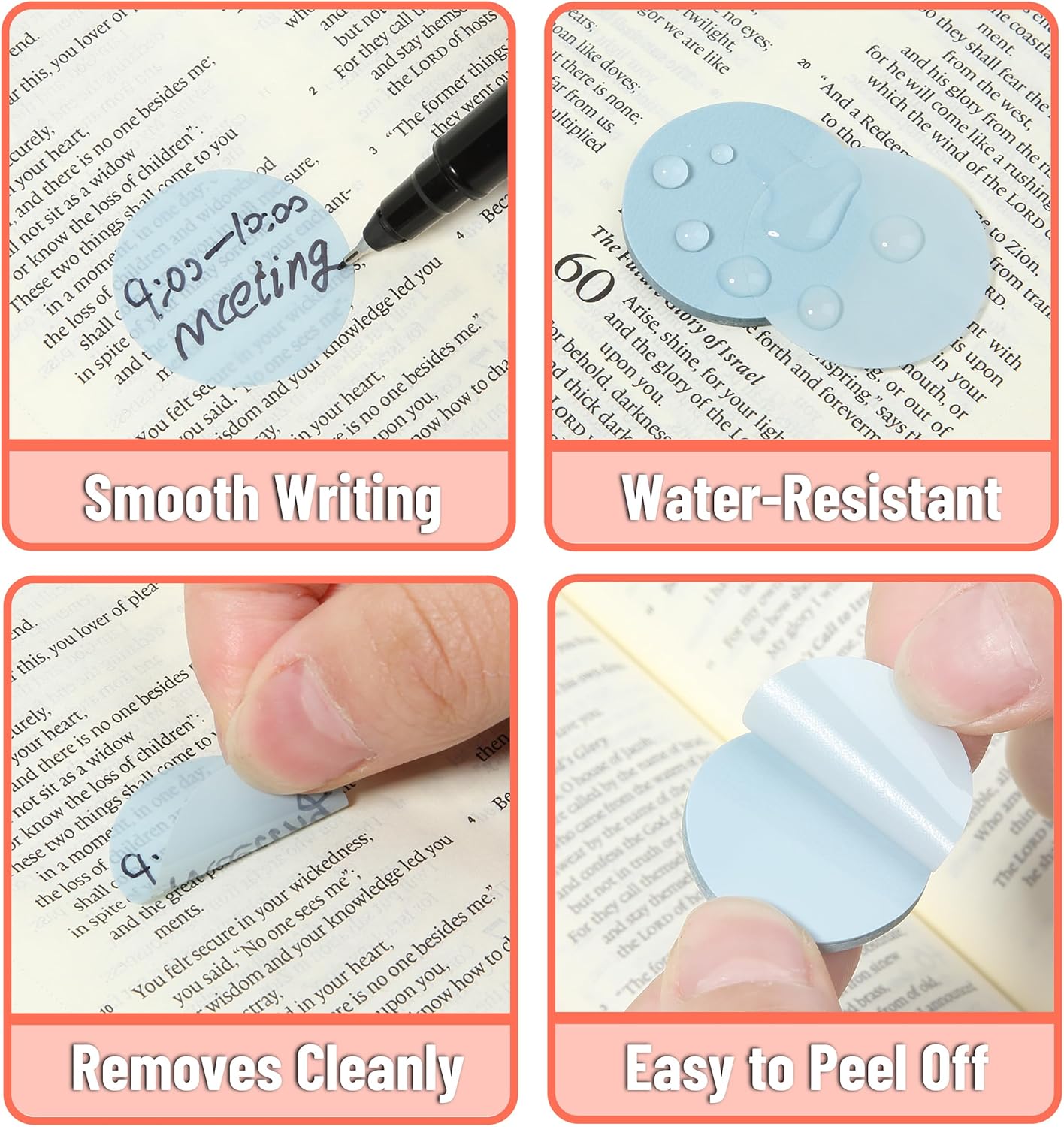 Mr. Pen- Transparent Sticky Note Set, 560Sheets, Colorful, Round Transparent Sticky Notes Set