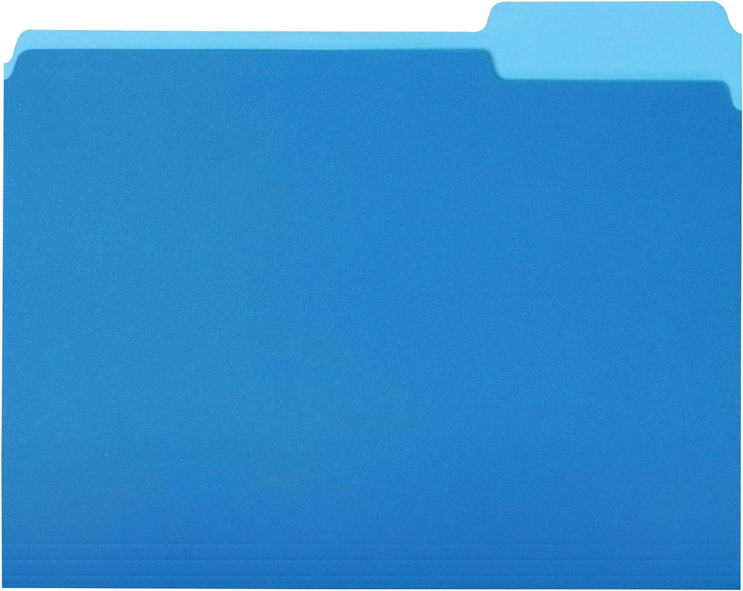 Amazon Basics File Folders, Letter Size, 1/3 Cut Tab, Sturdy with Tabs for Organizing and Filing, Blue, 36-Pack