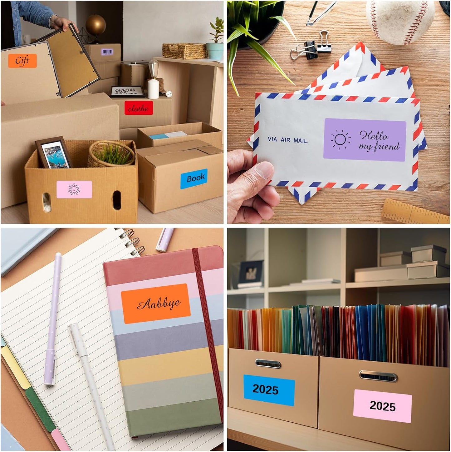 Shipping Labels Stickers, 2"×4" Printable Mailing Label for Laser/Inkjet Printing- Matte Purple, Permanent Adhesive Labels Stickers