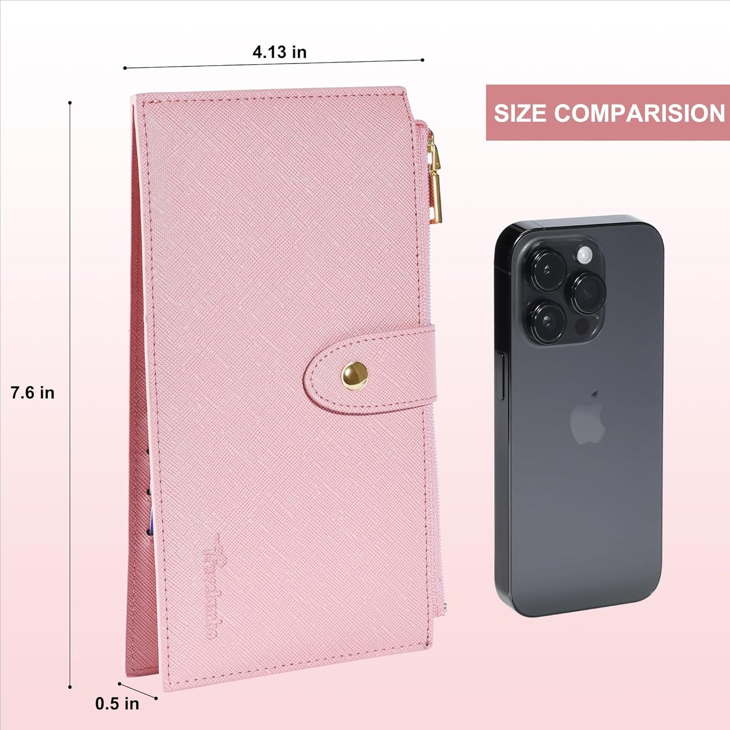 Travelambo RFID Wallet Women Large Size Bifold Multi Card Wallet Case with Zipper Pocke Credit Card Holder for Women