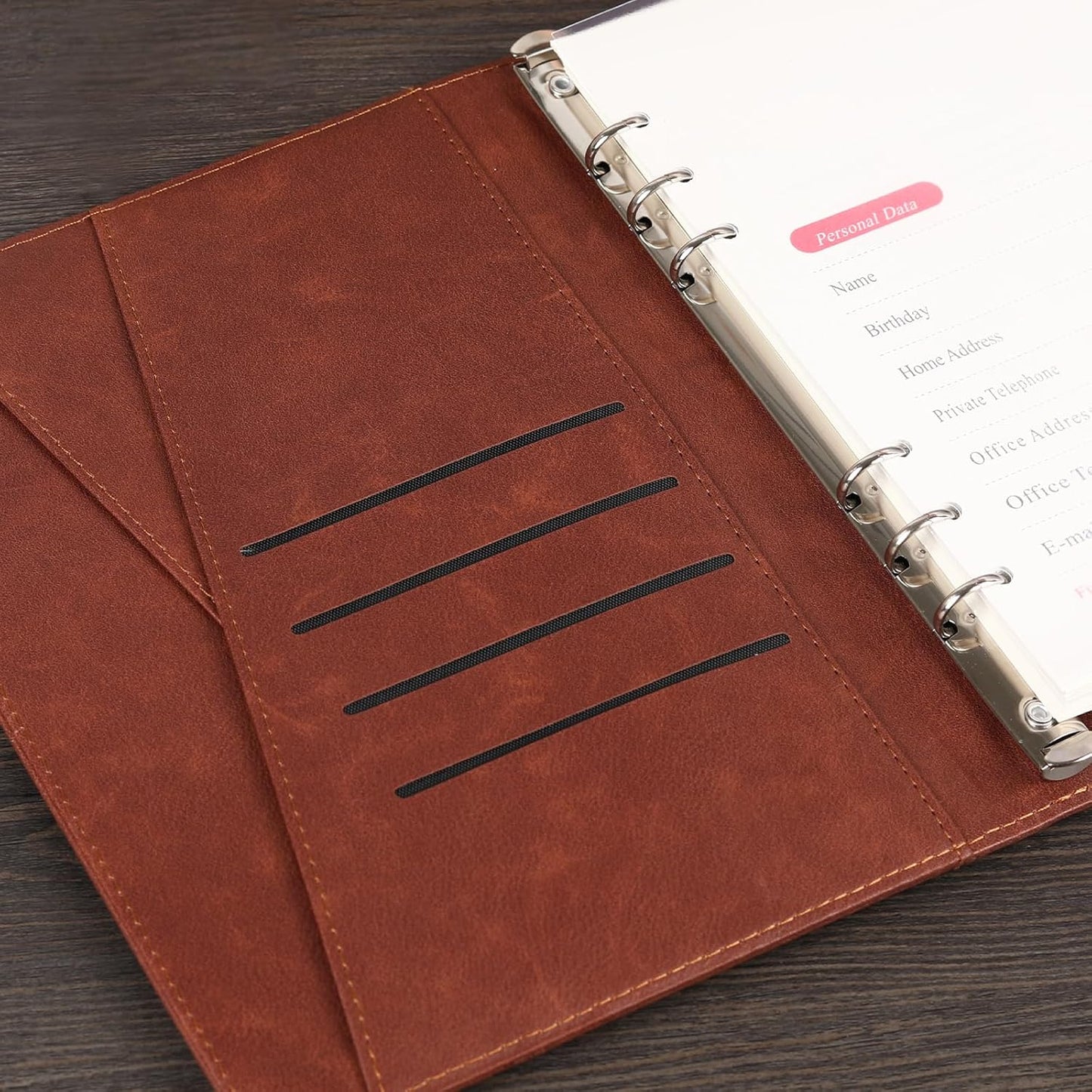 Notebooks for Work Leather&Refillable Notebook with Book Light,Traveler Notebook with 8000mAh Power Bank,Card Holder,16G Thumb Drive,Provide Pen and Gift Box,Business,School,Travel