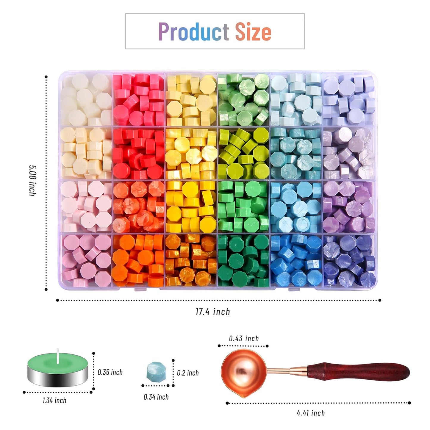 Comealltime 630Pcs Sealing Wax Beads, Spring Garden Theme Wax Seal Stamp Kit with 1Pcs Melting Spoon, 10Pcs Tea Light Candles with Gift Box(Spring Garden)