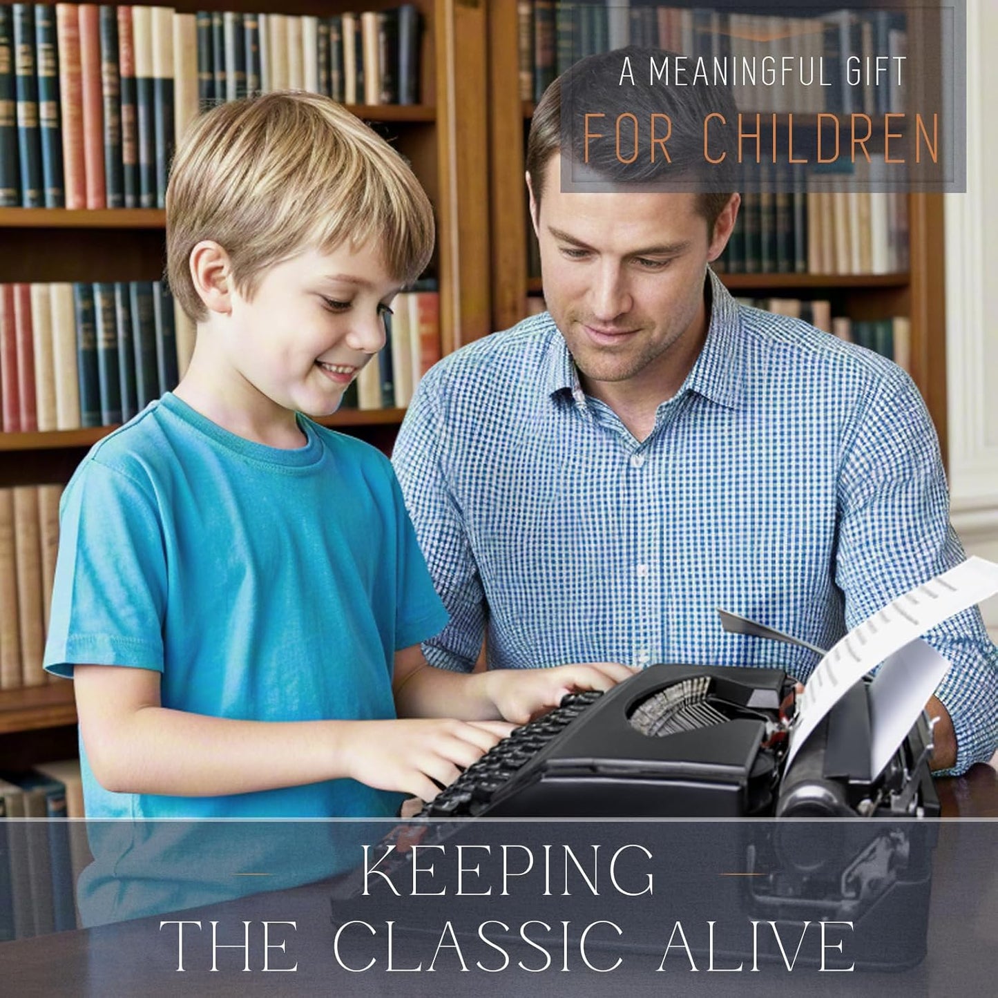 Manual Typewriter Machine – Vintage Portable Typewriter for Typing Letters – Classic Black Type Writer for Kids, Authors, and Retro Enthusiasts – Gift for Writers and Collectors