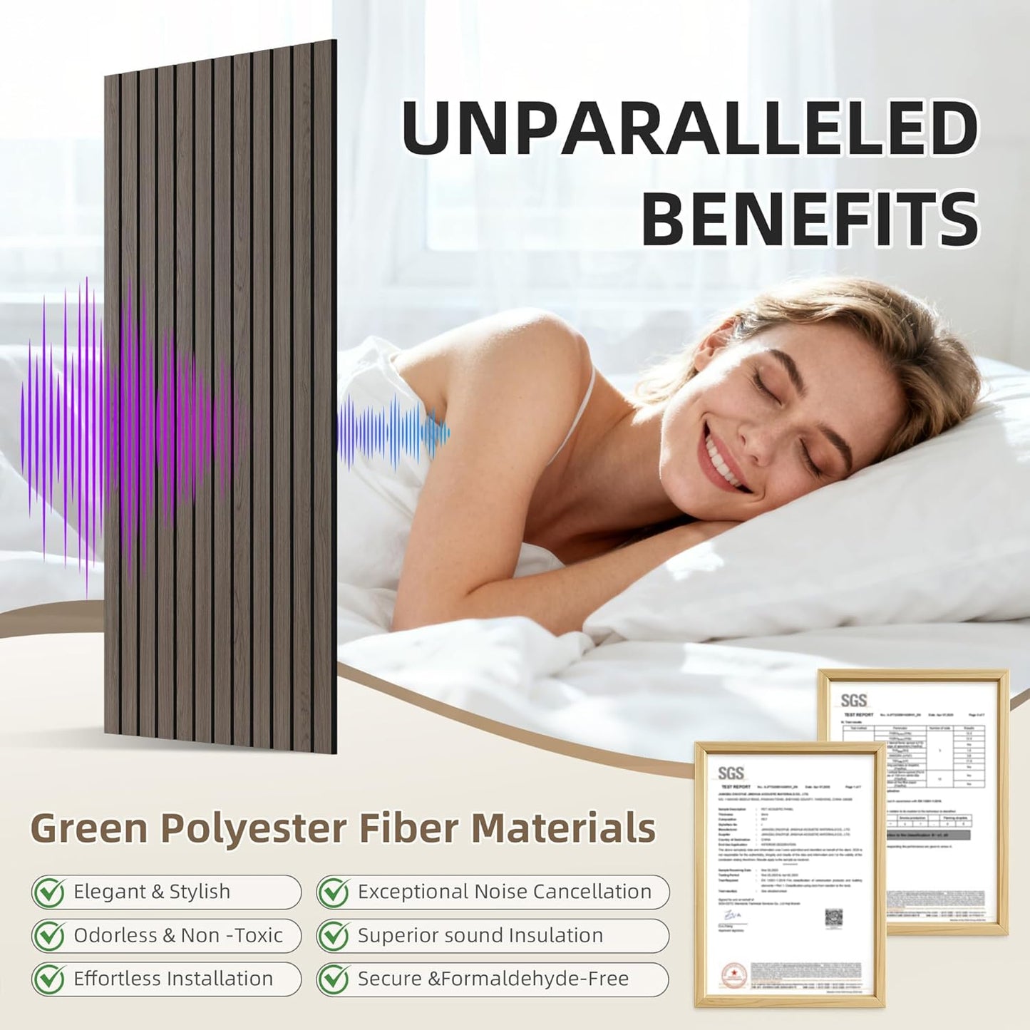 TO-TH Wood-Look Acoustic Wall Panels, 10 Pack 47.2” x 23.6” Acoustic Panels, Decorative Sound Absorbers Sound Dampening Panels for Home, Office, Basement, Walnut