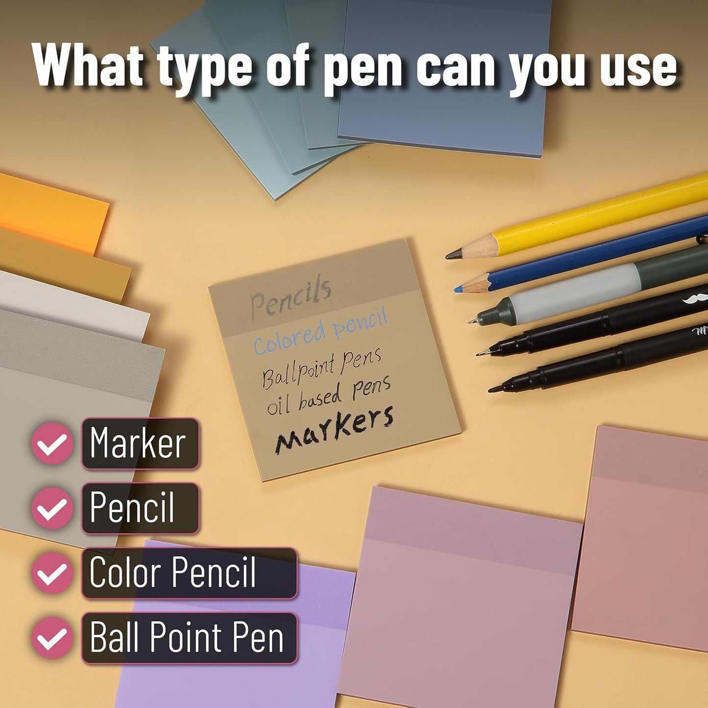 Mr. Pen- Transparent Sticky Notes, 3”x3”, 12 Pads, 600 Sheets, Happy Harmony, Clear Transparent Sticky Notes Clear