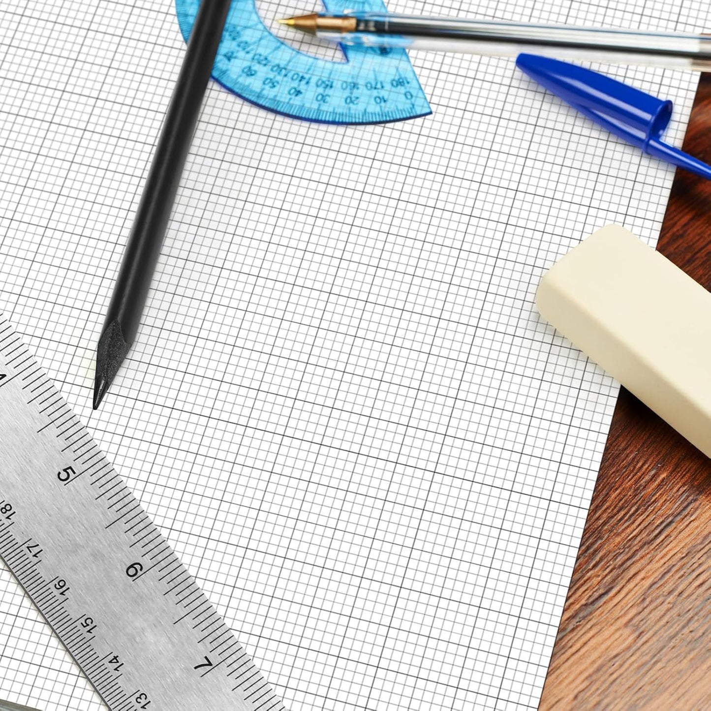 25 Sheet Graph Paper Pad 24" x 17" Large Graph 1" and 1/4" Ruled Grid Paper for Engineer Architect Designer Mathematician Draftsmen Sketch House Commercial Building Plan Drafting(White)