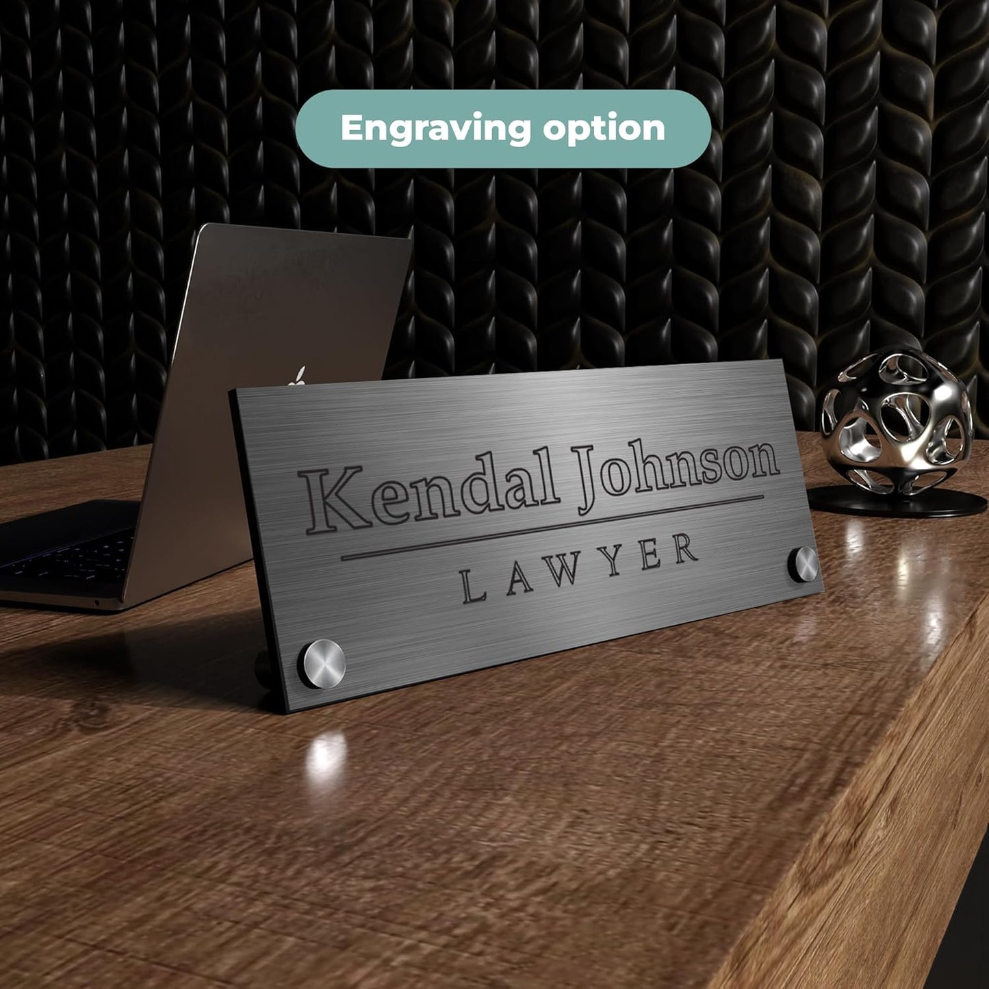 EGD ACM Desk Name Plate Personalized I Custom Office Desk Accessories Decor I Personalized Name Plate I Color Options (10 x 3.5 Inch) (3. ACM)