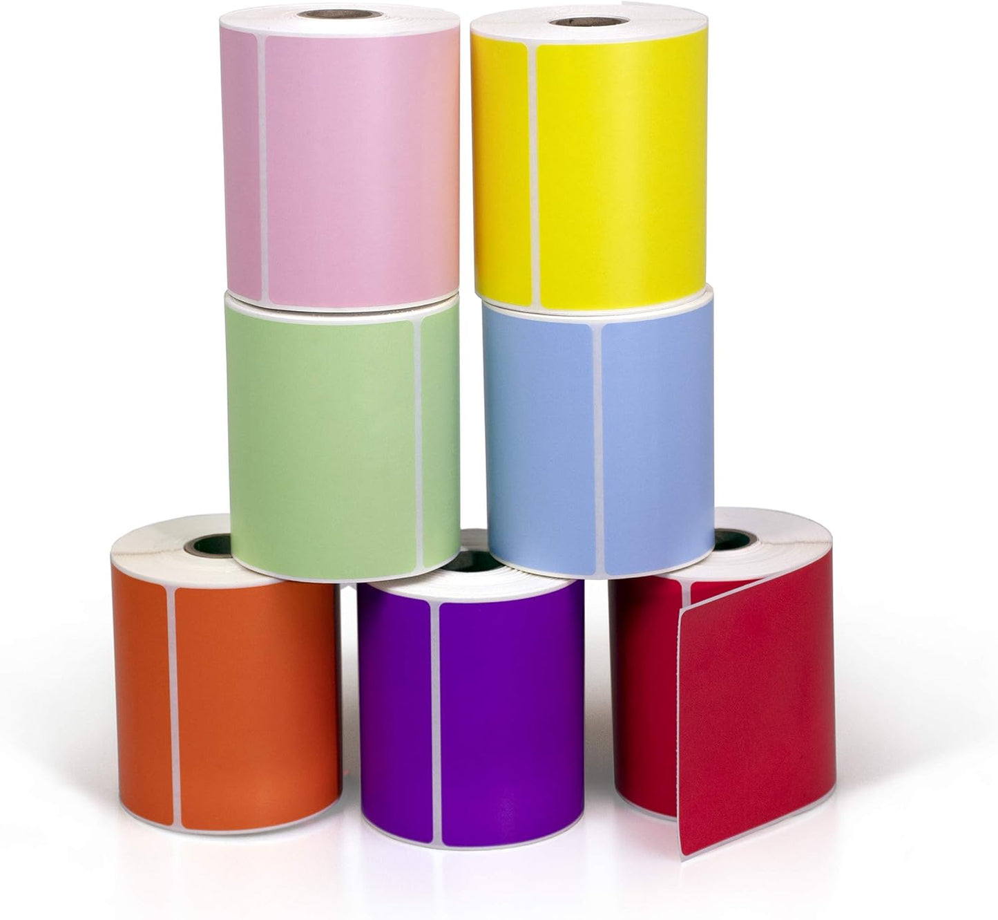 4" X 6" Direct Thermal Perforated Stickers Labels for Shipping Labels, Inventory, and Color Coding - Compatible with Zebra, Rollo, Godex and More (Orange, 24 Rolls)