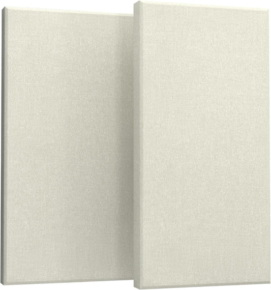 UMIACOUSTICS 2 PCS Acoustic Panel, 47.2" x 23.6" x 2" Fiberglass Sound Proof Wall Panels, Sound Absorbing Panels for Studios, Office, Home Theater. Off White