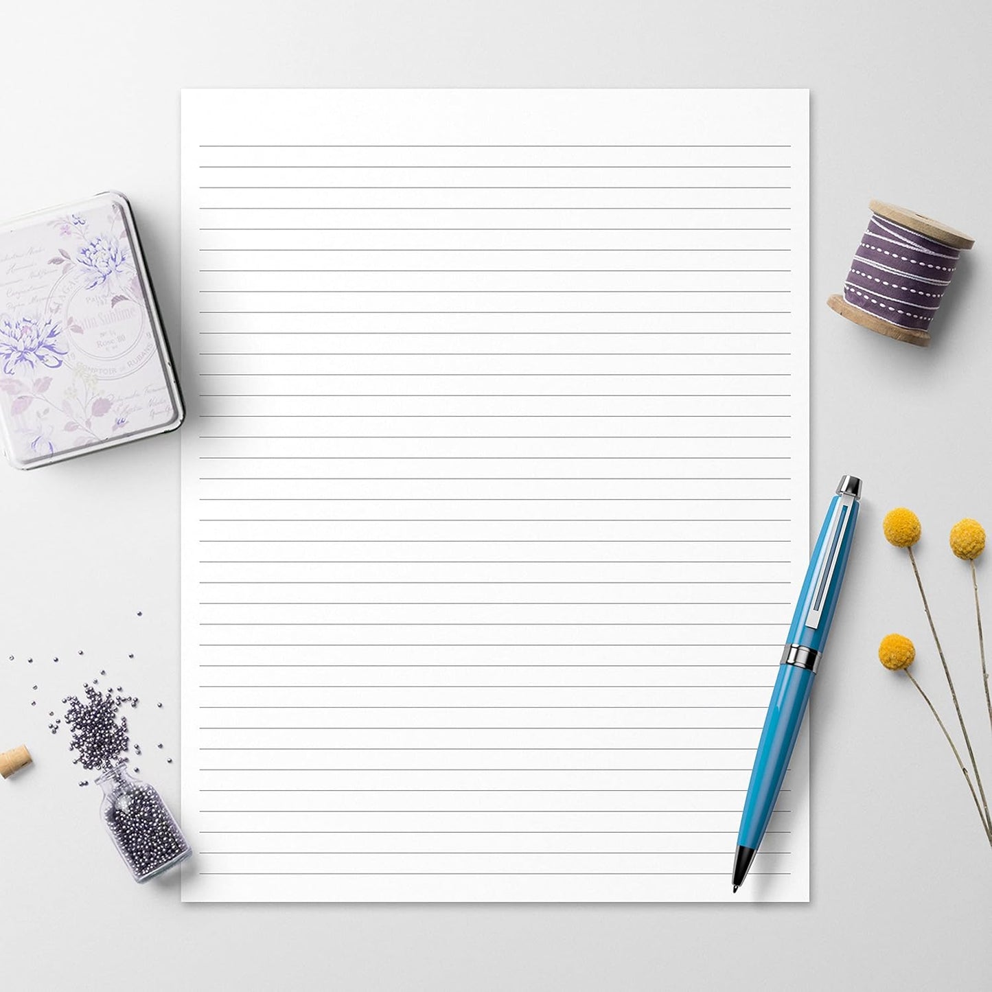 321Done Ruled Notepad (8.5" x 11") College-Ruled Line Spacing, 50 Sheets, Large Letter Size Glued Edge Notepad, Tear Off, Planning Memo Pad, Made in USA - Unisex Minimalist Simple Lined