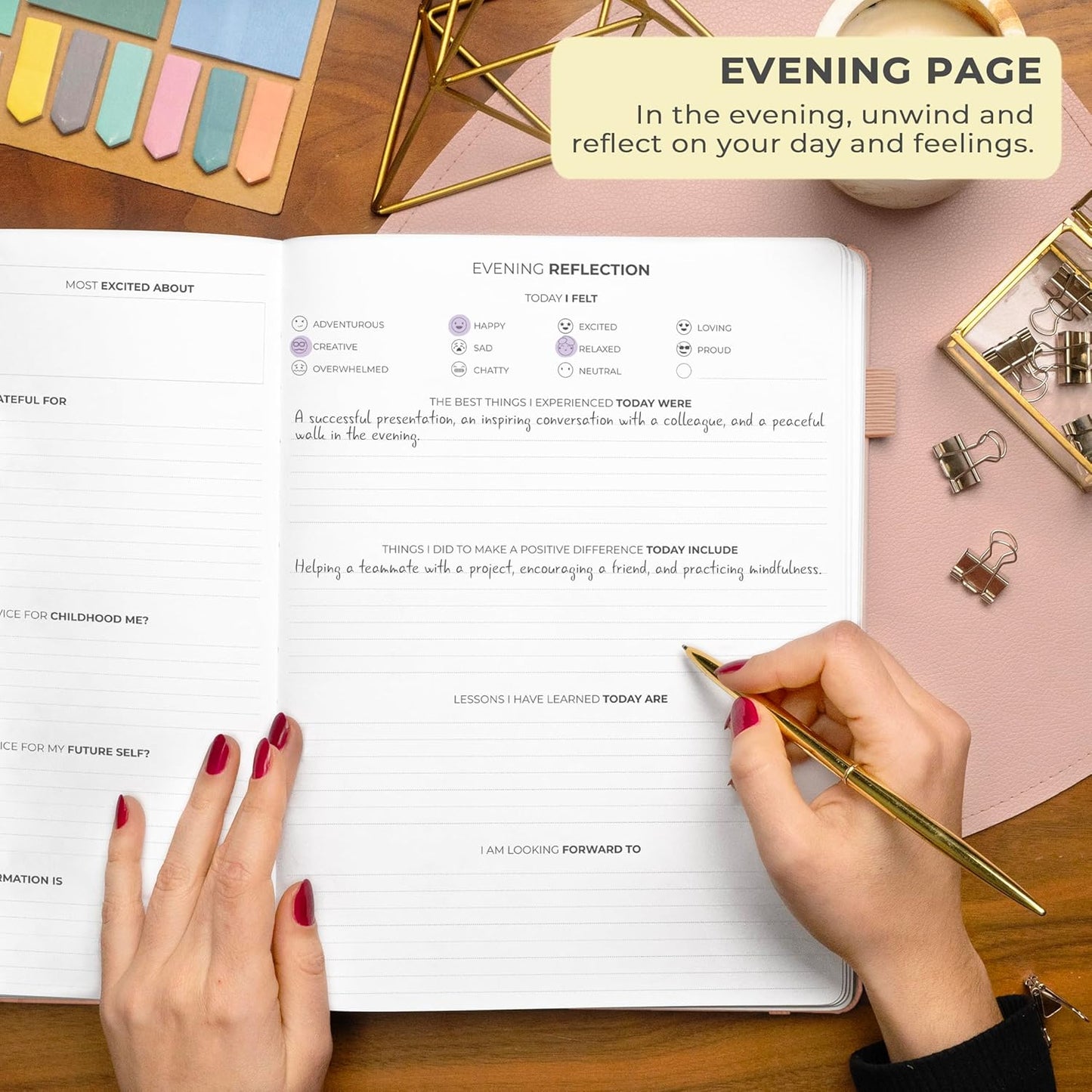 Clever Fox Gratitude Journal Large – Happiness, Positivity & Affirmation Journal – Inspirational Daily Notebook, 3 Months, 8.3x11” (Rose Gold)