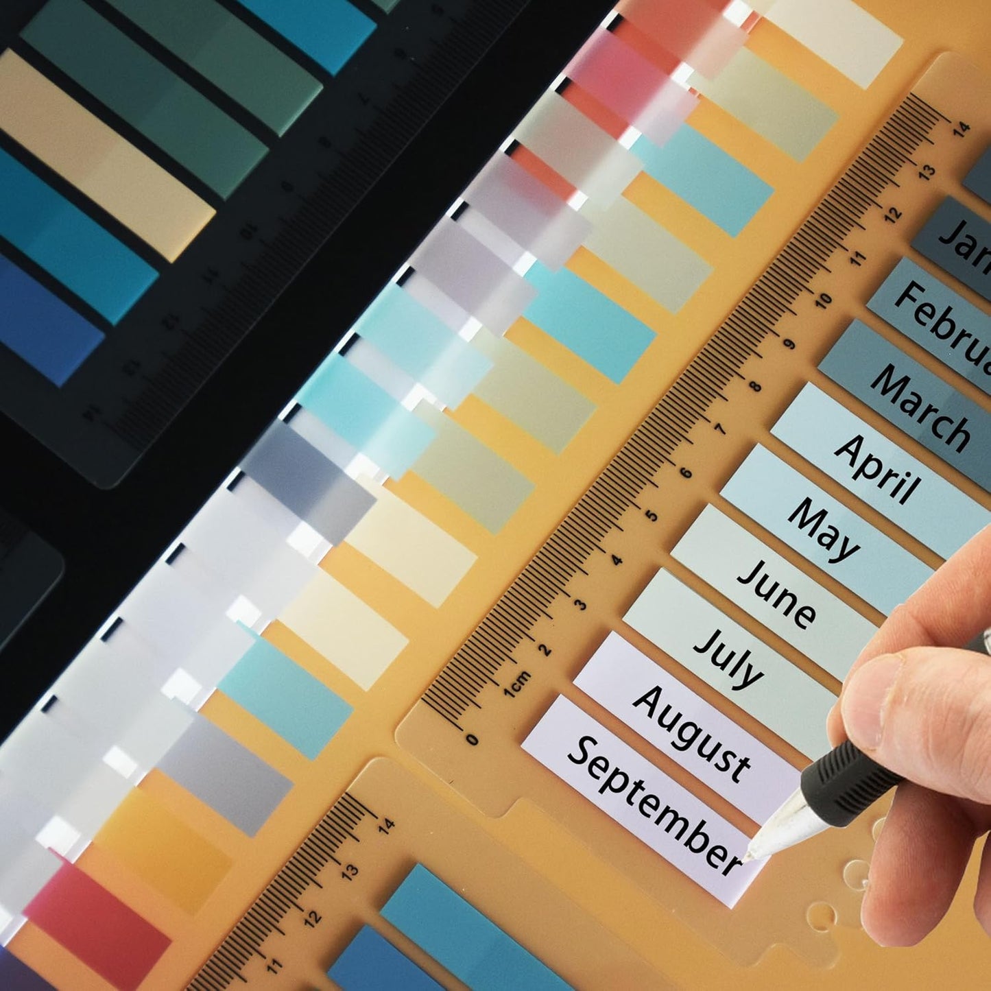 1600pcs Translucent Page Markers,Morandi Sticky Note Tabs with Binders,Repositionable Book Flags Tabs Strip for Annotating Books,Clear Sticky Notes,Page Tabs,Index Tabs