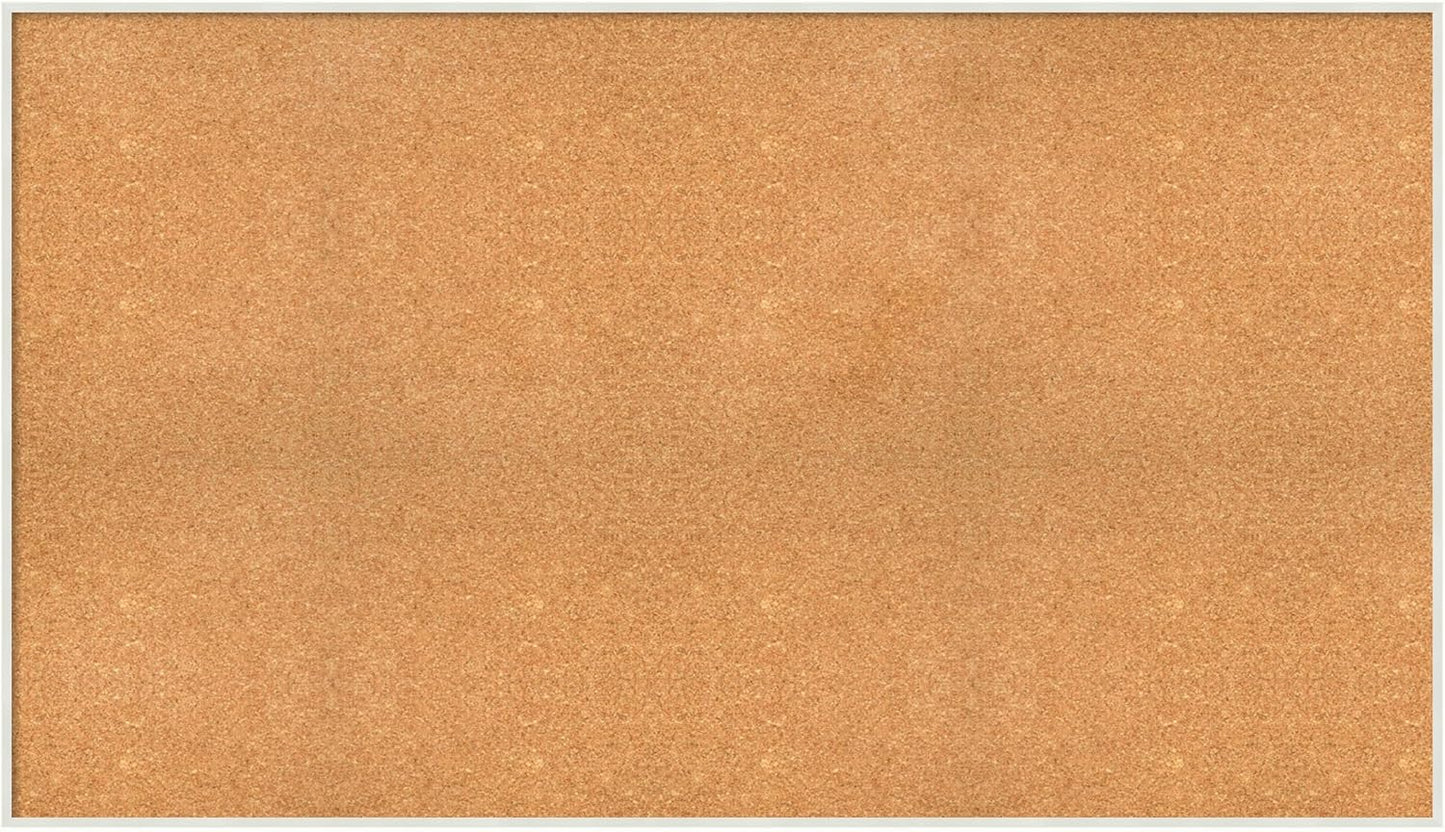 Amanti Art Natural Cork Board for Wall, 33x57 Vision Board with White Frame, Oversize Corkboard Office Decor for Home Organization, Modern Corkboard Pinboard to Display Items for Home Organization in