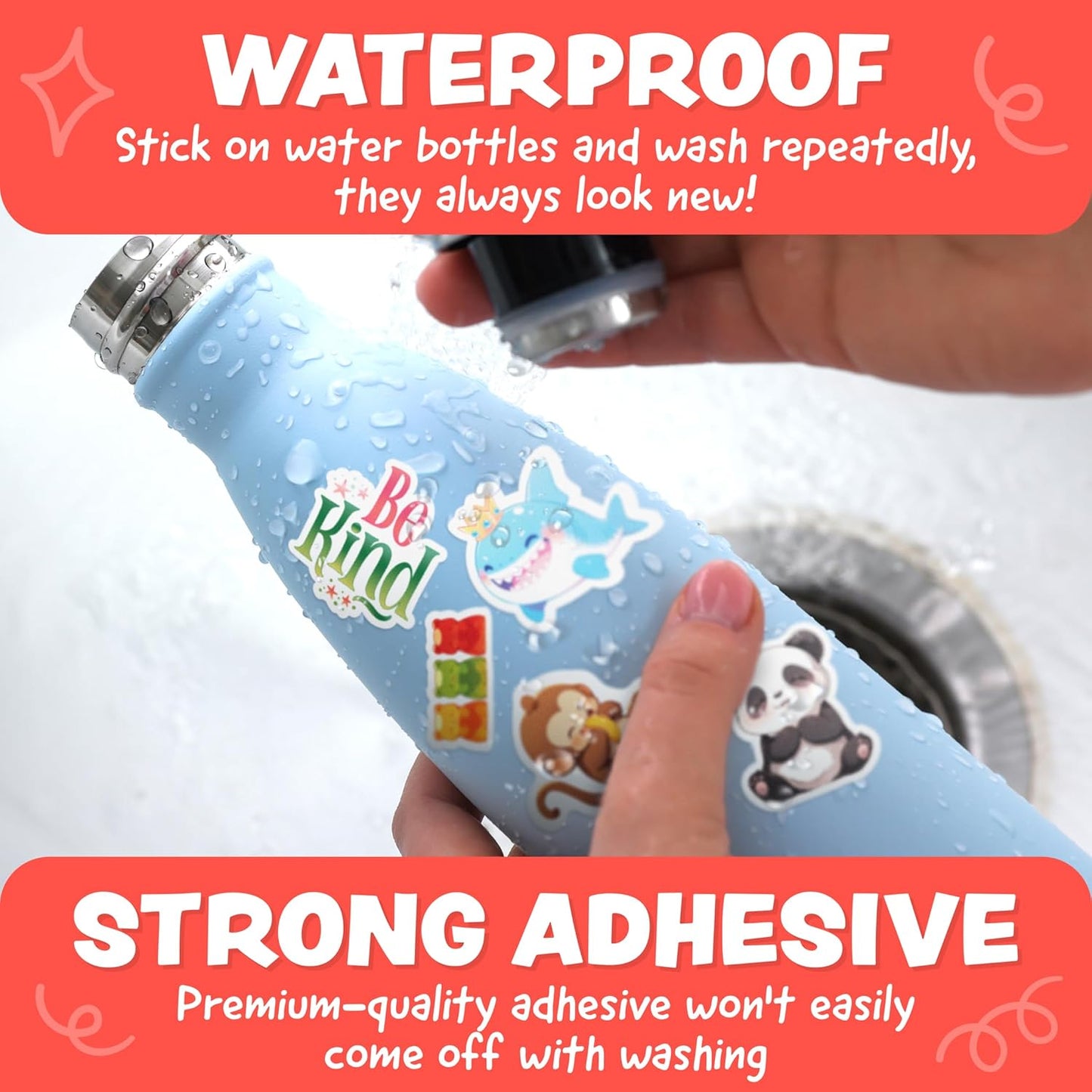 Cute Stickers for Kids - Kawaii Stickers for Kids Classroom Decor, Water Bottle & Teacher Rewards - 108pc Easy Peel Bulk Pack for Teens - Waterproof Vinyl Decals - Scrapbooking, Journaling, Notebook