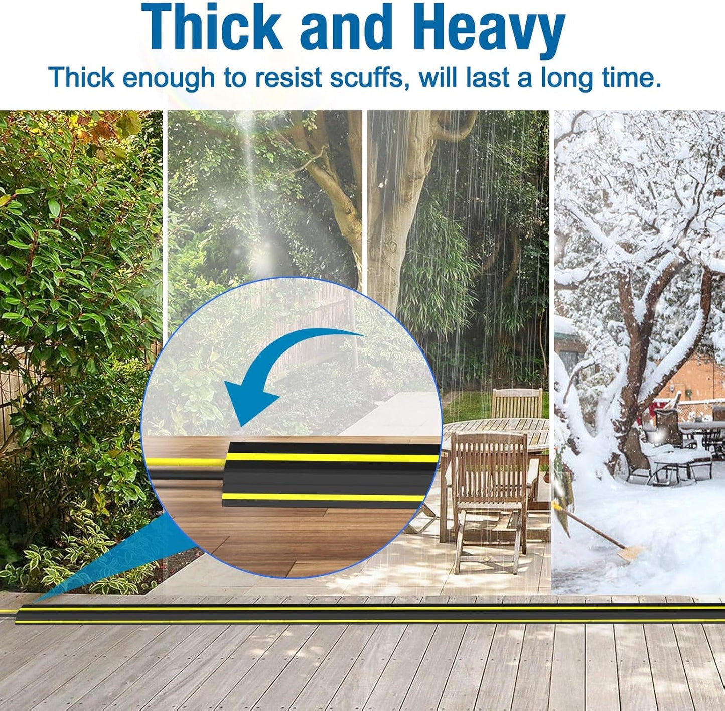 Eapele 10 ft Floor Cable Cover Protector, Heavy Duty PVC Duct Easy to Unroll, Prevent Trip Hazard for Outdoor Settings (2pcs)