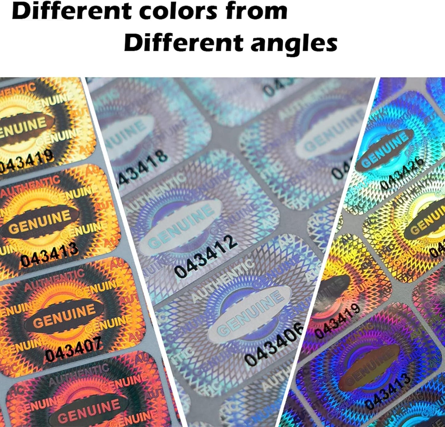 dose not apply 300 Pcs Authentic Hologram Labels/Stickers Silver Transfer Tamper Evident Security Warranty Void Seals/Stickers High Security Proof with Unique Sequential Serial Numbering（1X0.6 inch）